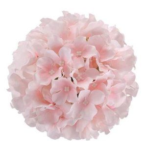 20 Pack | Light Pink Silk Hydrangea Heads Flowers Stems Home Wedding Floral